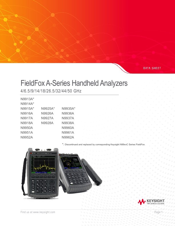 FieldFox Handheld Analyzers 4/6.5/9/14/18/26.5/32/44/50 GHz PDF Asset